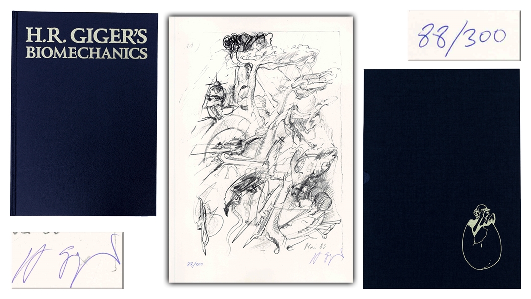 H.R. Giger Signed Limited Deluxe Edition of Biomechanics -- Near Fine Condition